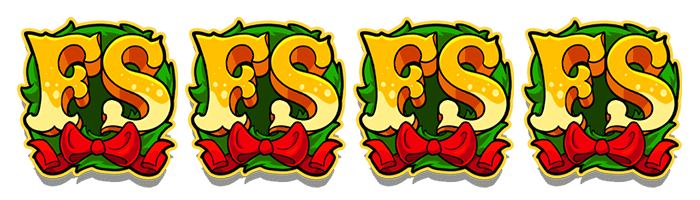 Four FS scatter symbols triggering the Sleighing It bonus