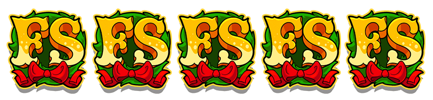 Five FS scatter symbols triggering the Wreck the Halls bonus