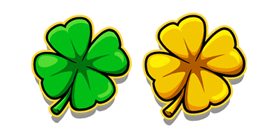 Green and gold clover multipliers for coins and sacks