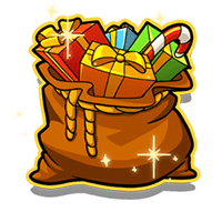 Santa Sack symbol collecting coins and prizes